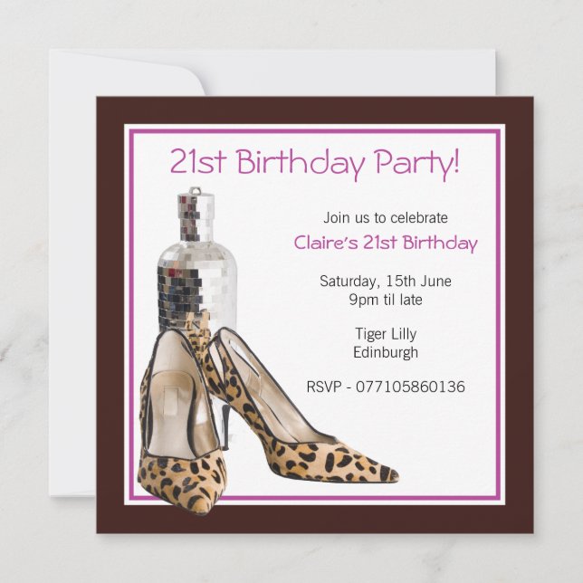 21st Birthday Shoes Invitation (Front)