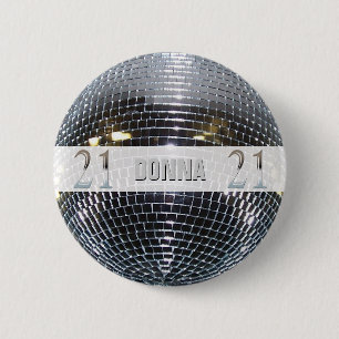 21st Birthday Silver Number 21 6 Cm Round Badge