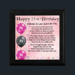 21st Birthday - Sister in Law Poem Gift Box<br><div class="desc">A great gift for a sister in law on her 21st birthday</div>