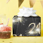 21st Birthday Sparklers on Black Wrapping Paper<br><div class="desc">Sparklers on black for 21st birthday.</div>