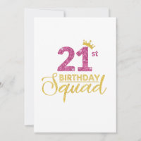 21st Birthday Squad Party Crown Pink Gold