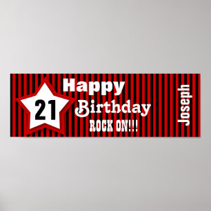 21st Birthday Star Banner Custom Z08H Poster