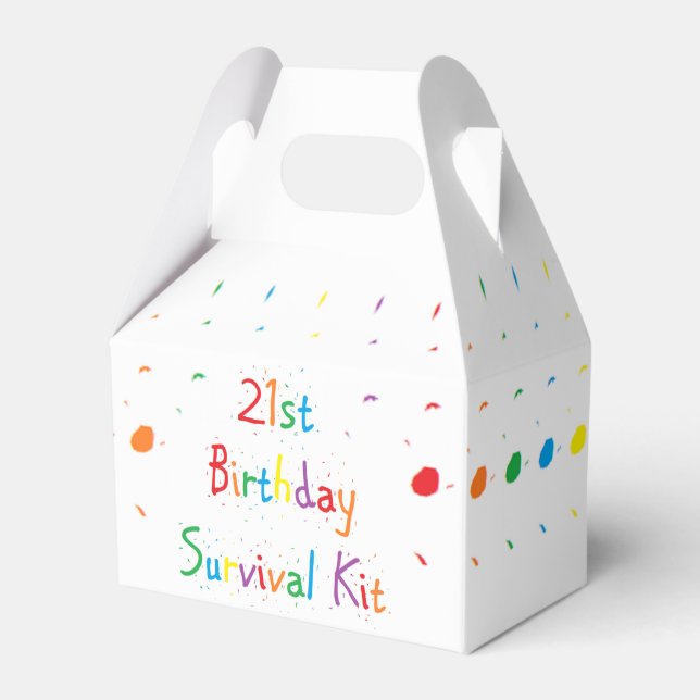 "21st Birthday" Survival Kit Favour Box (Front Side)