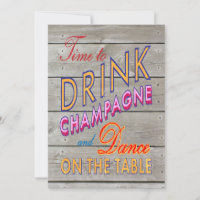21st Birthday Time to Drink Champagne - barn board