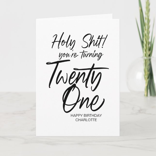 21st Birthday Twenty First Happy Birthday for Her Card (Front)