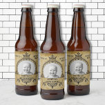 21st Birthday Vintage Retro Monogram Add Photo Beer Bottle Label<br><div class="desc">Vintage retro distressed style milestone 21st Birthday Party supplies beer labels. Elegant birthday party supplies. Insert your own photo. Template provided so easily personalised. Note the photo will be the same colours as you use. The design is also available with other age milestones. Matching party supplies (Banners, posters, paper plates,...</div>