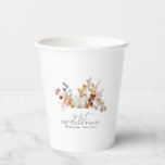 21st Birthday White Pumpkin Fall Flowers Custom Paper Cups<br><div class="desc">Modern and elegant white pumpkin and fall flowers floral design. The soft watercolor palette is a sophisticated blend of soft pink and dark rich golden yellow and brown. The fall leaves surround the white pumpkin for a special autumn display. Perfect for your fall birthday party.</div>