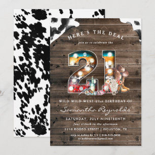 21st Birthday   Wild West Cowboy Invitation