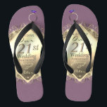 21st Brass & Iolite Wedding Anniversary Jandals<br><div class="desc">I designed these flipflops for her,  dedicated to their 21st wedding anniversary with a nod to the traditional gifts of iolite stone and brass to mark their milestone in this delightful,  original design.</div>