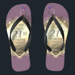 21st Brass & Iolite Wedding Anniversary Jandals<br><div class="desc">I designed these flipflops for her,  dedicated to their 21st wedding anniversary with a nod to the traditional gifts of iolite stone and brass to mark their milestone in this delightful,  original design.</div>
