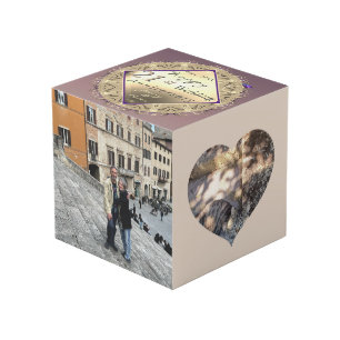 21st Brass Wedding Anniversary Photo Cube