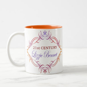 21st Century Lizzie Bennet Jane Austen Two-Tone Coffee Mug
