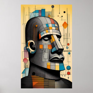 21st Century Moai - Ken Gauge Tiki Art Poster