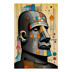 21st Century Moai - Ken Gauge Tiki Art Poster