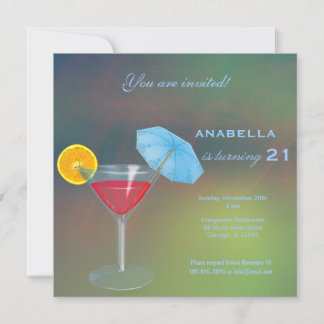 21st Cocktail Birthday Invitation