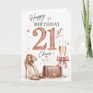 21st Glamourous Female Birthday Card