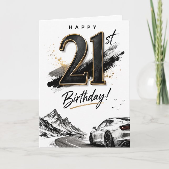 21st Male Birthday Card (Front)