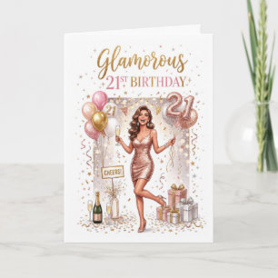21st Party Female Birthday Card