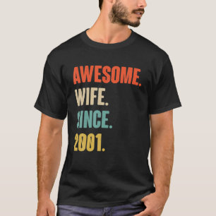 21St Wedding Aniversary Gift For Her Awesome Wife T-Shirt