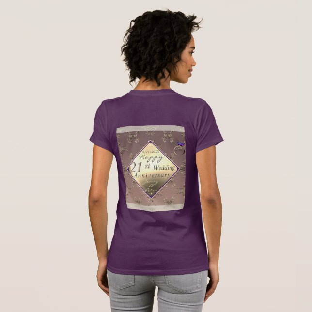 21st Wedding Anniversary Brass and Iolite  T-Shirt (Back Full)