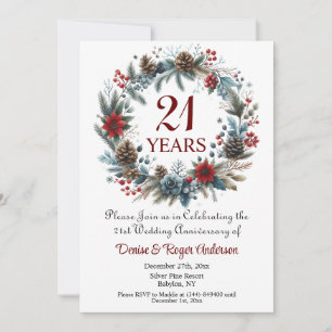 21st Wedding Anniversary Winter Invitation