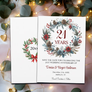 21st Wedding Anniversary Winter Save The Date
