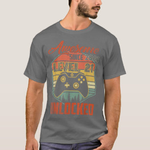 21st Year Old Birthday Gift Awesome Since 2001 Vid T-Shirt