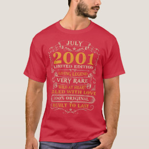 21th Birthday Gift 21 Years Old Retro Vintage July T-Shirt