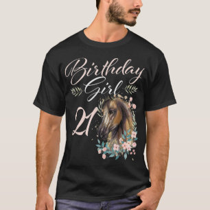 21th Birthday Girl Horse Lover 21 Years Old Bday T T-Shirt