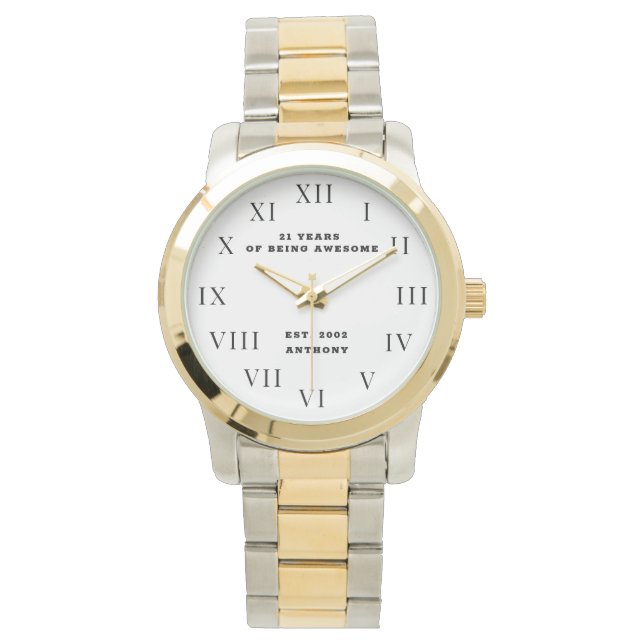 21th Birthday Twenty One Funny Silver Watch (Front)