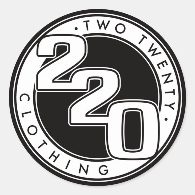 220 Clothing Logo Classic Round Sticker (Front)