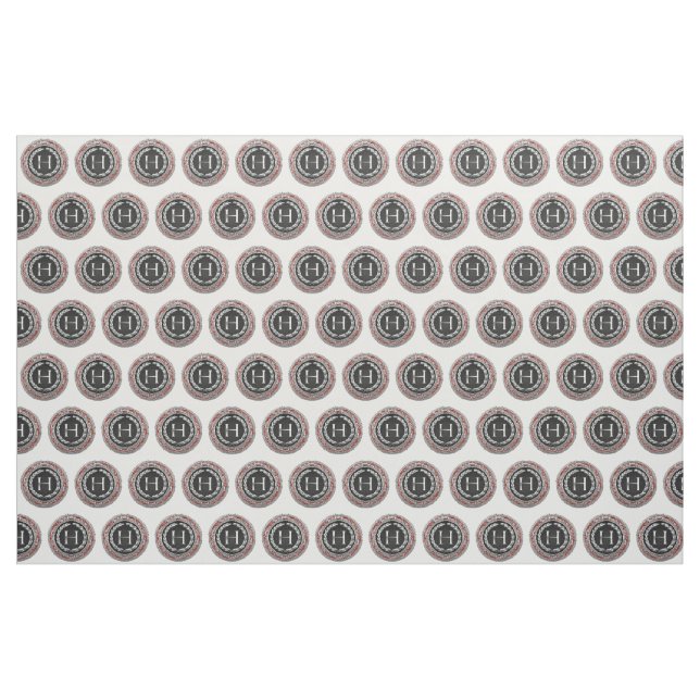 [220] “H” Silver Vintage Monogram Fabric (Yard)