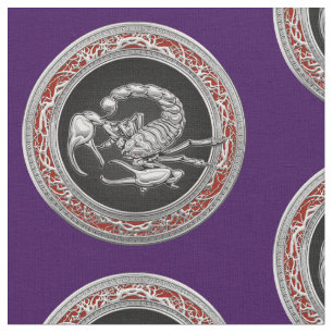 [220] Sacred Silver Scorpion on Black Fabric