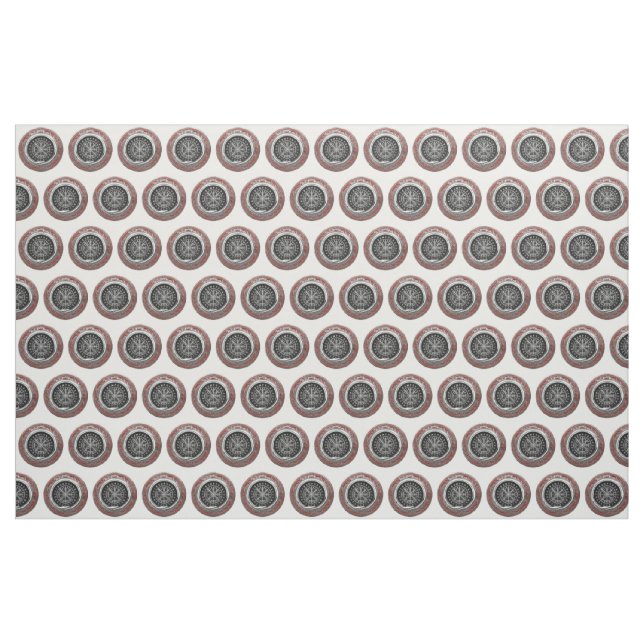 [220] Vegvisir - Viking Silver Magic Runic Compass Fabric (Yard)