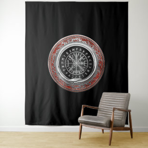 [220] Vegvisir - Viking Silver Magic Runic Compass Tapestry
