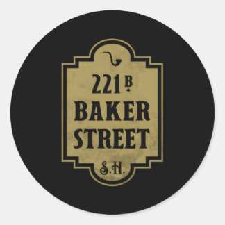 221B Baker Street Distressed Classic Round Sticker