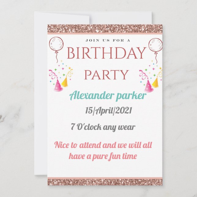 222 birthday invitation (Front)