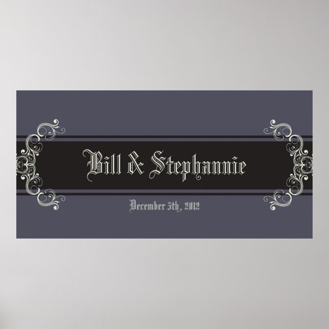 22.5"x7.5" Personalised Banner Black Tie Affair Poster (Front)