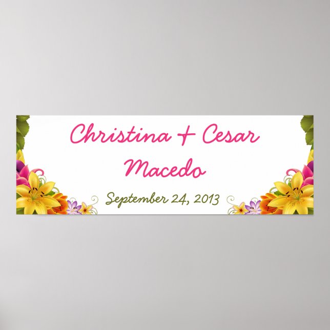 22.5"x7.5" Personalised Banner Hawaiian Exotic Flo Poster (Front)