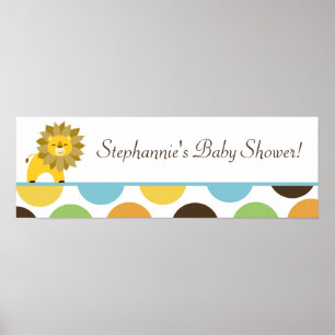 22.5"x7.5" Personalised Banner Jungle King Lion Poster