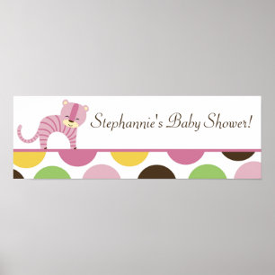 22.5"x7.5" Personalised Banner Jungle Queen Tiger Poster