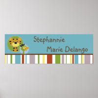 22.5"x7.5" Personalised Banner Jungle Tales Safari