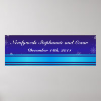 22.5"x7.5" Personalised Banner White Snow Flakes