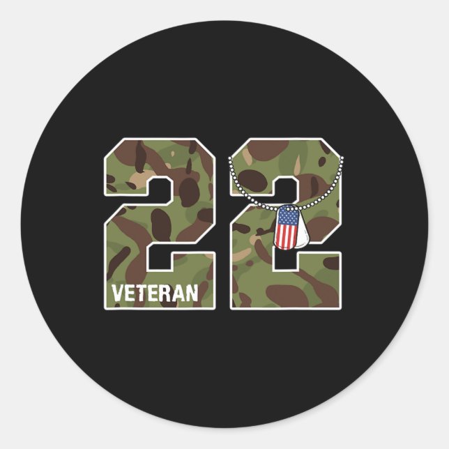 22 A Day Ptsd Quote Depression Prevention Us Army  Classic Round Sticker (Front)