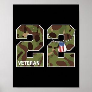 22 A Day Ptsd Quote Depression Prevention Us Army  Poster
