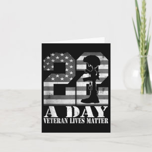 22 A Day Veteran Lives American Flag Military Vete Card