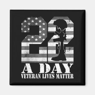 22 A Day Veteran Lives American Flag Military Vete Magnet