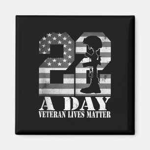 22 A Day Veteran Lives American Flag Military Vete Magnet