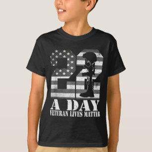 22 A Day Veteran Lives American Flag Military Vete T-Shirt