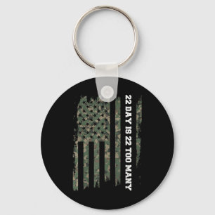 22 A Day Veteran Lives Army Suicide Awareness Key Ring